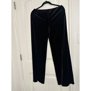 Express Black Velvet Pinstripe Wide Leg Pants Size M